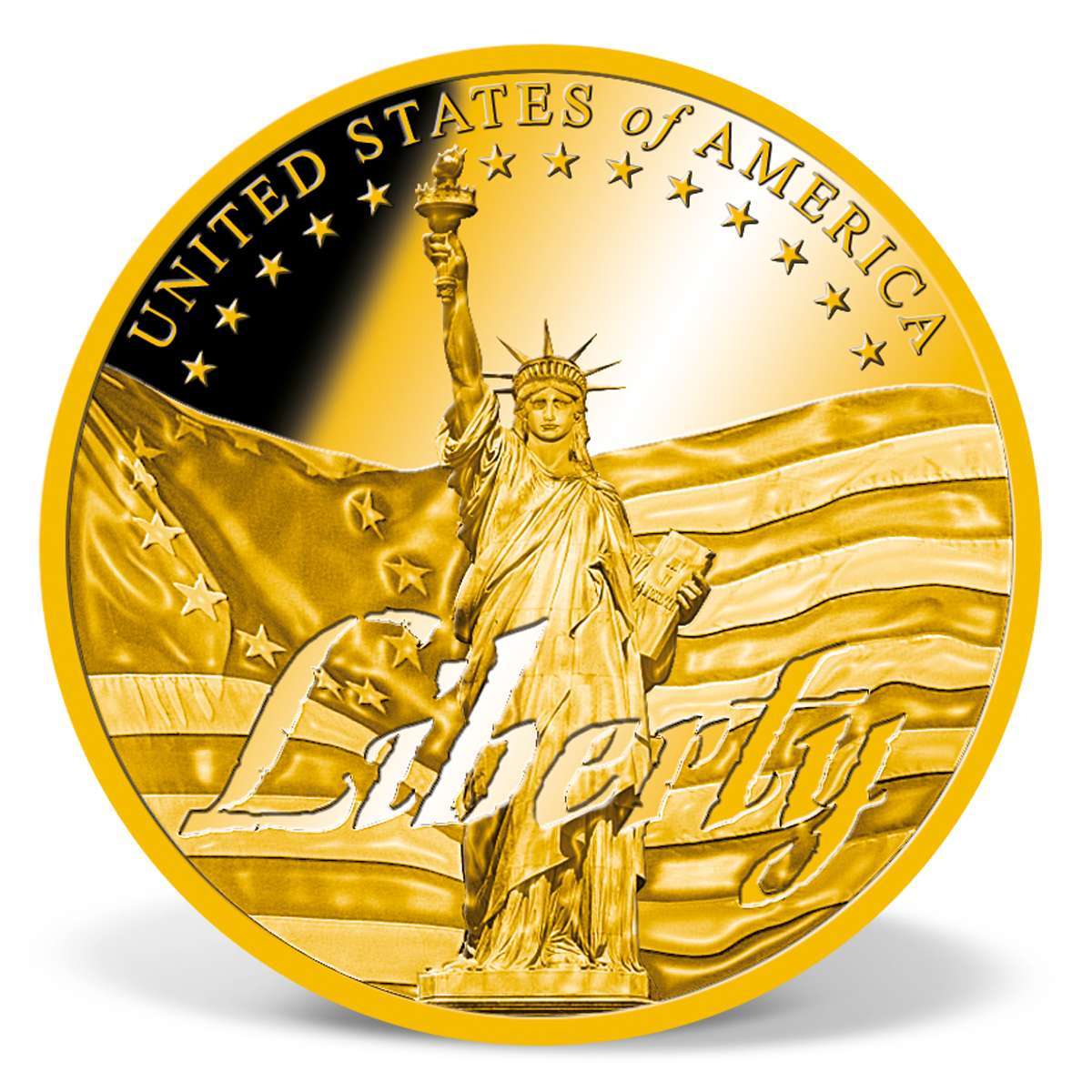 Liberty Symbols of Freedom Commemorative Gold Coin Solid Gold