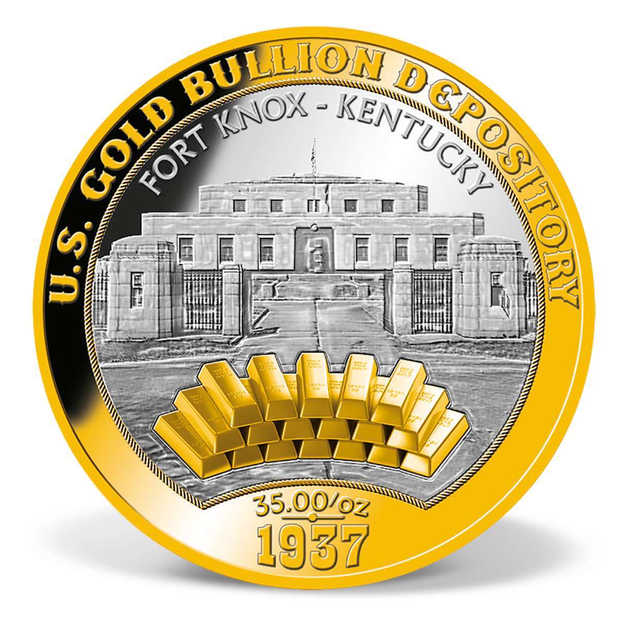 U.S. Gold Depository Fort Knox Commemorative Coin GoldLayered
