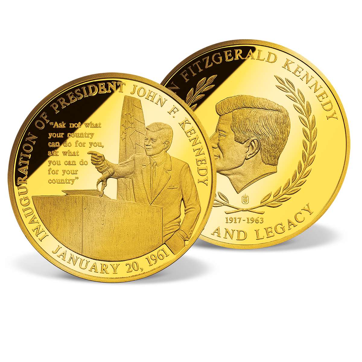 John F. Kennedy Inaugural Speech Commemorative Coin GoldLayered