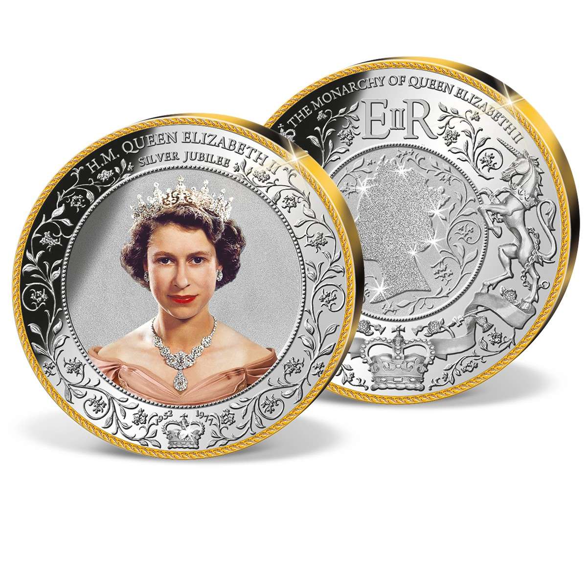 Queen Elizabeth II Silver Jubilee Colossal Commemorative Coin Gold