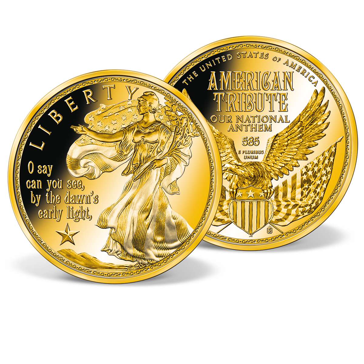 Dawn's Early Light Commemorative Gold Coin Solid Gold Gold
