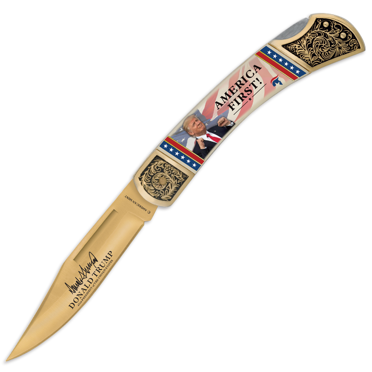 Donald Trump America First Pocket Knife Patriotic Pocket Knives