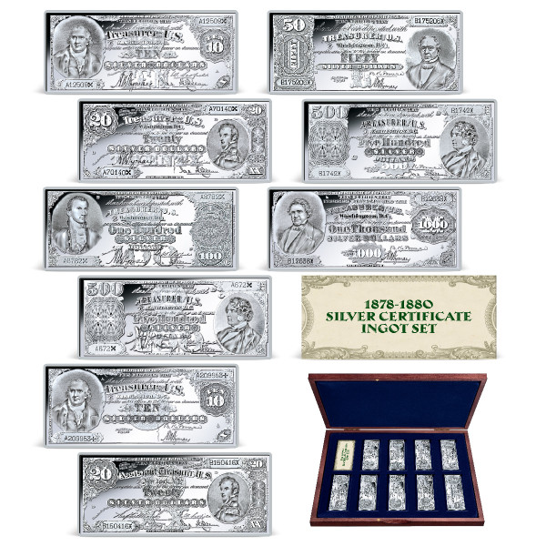 1878-1880 Silver Certificates Ingot Set