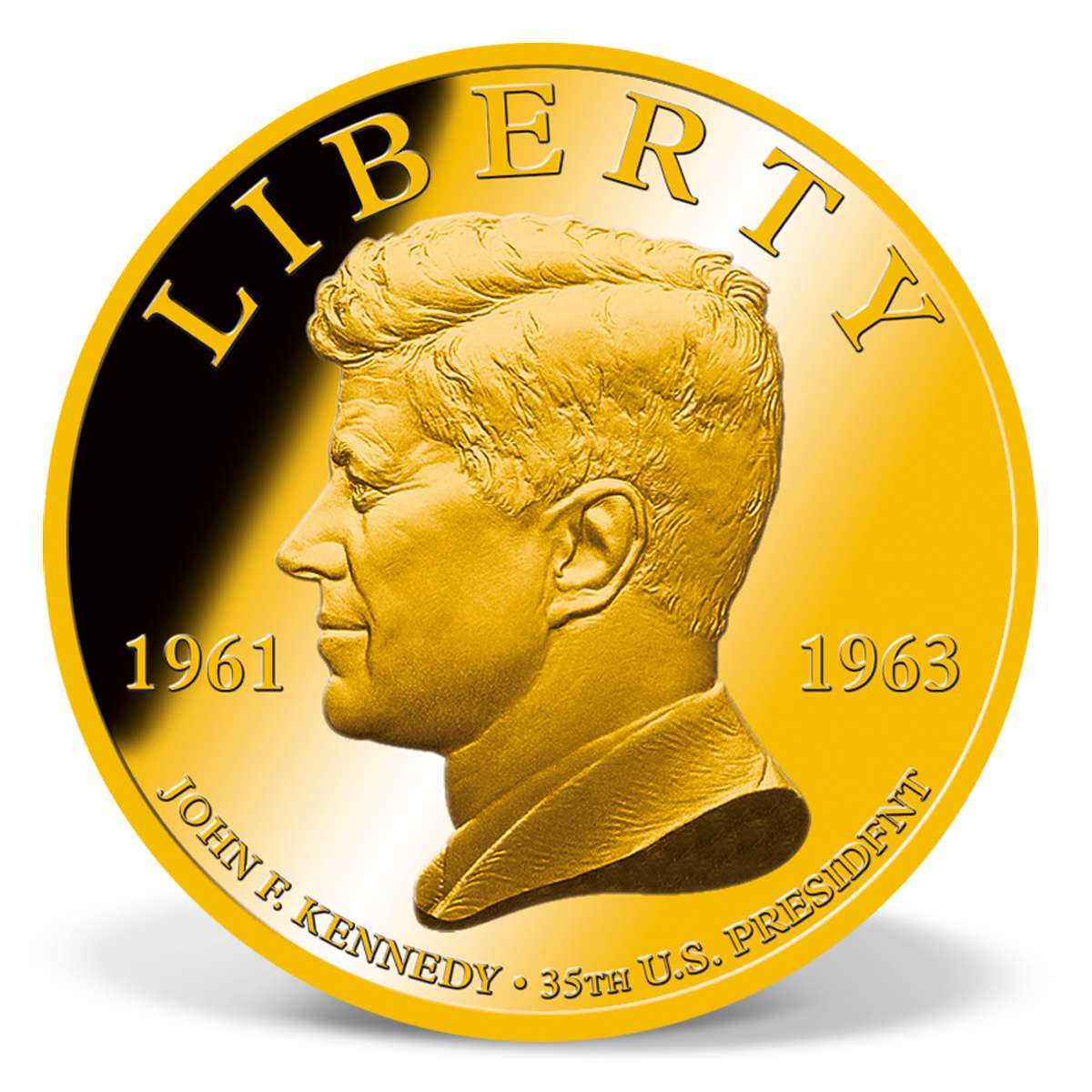 John F. Kennedy Commemorative Coin GoldLayered Gold American Mint
