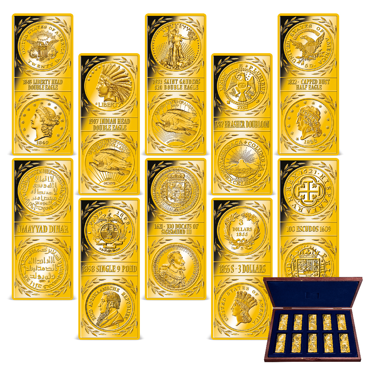 Million Dollar Ingot Set GoldLayered Gold American Mint