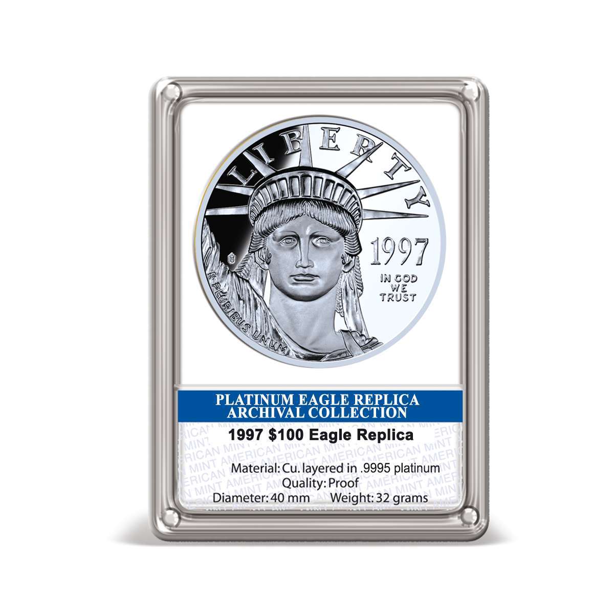 1997 $100 Platinum Eagle Coin - Replica | American Mint