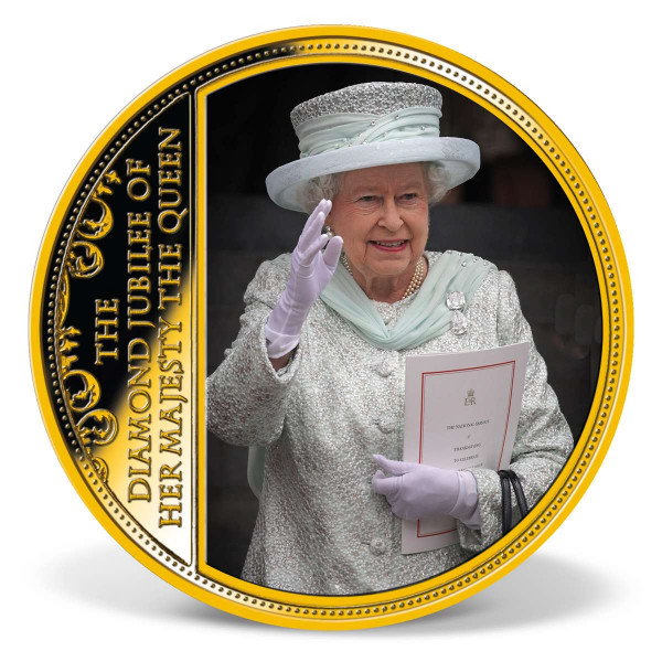 Queen Elizabeth II Diamond Jubilee Commemorative Coin | Gold-Layered ...