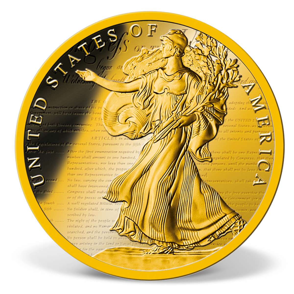 The Bill of Rights Commemorative Coin GoldLayered Gold American Mint