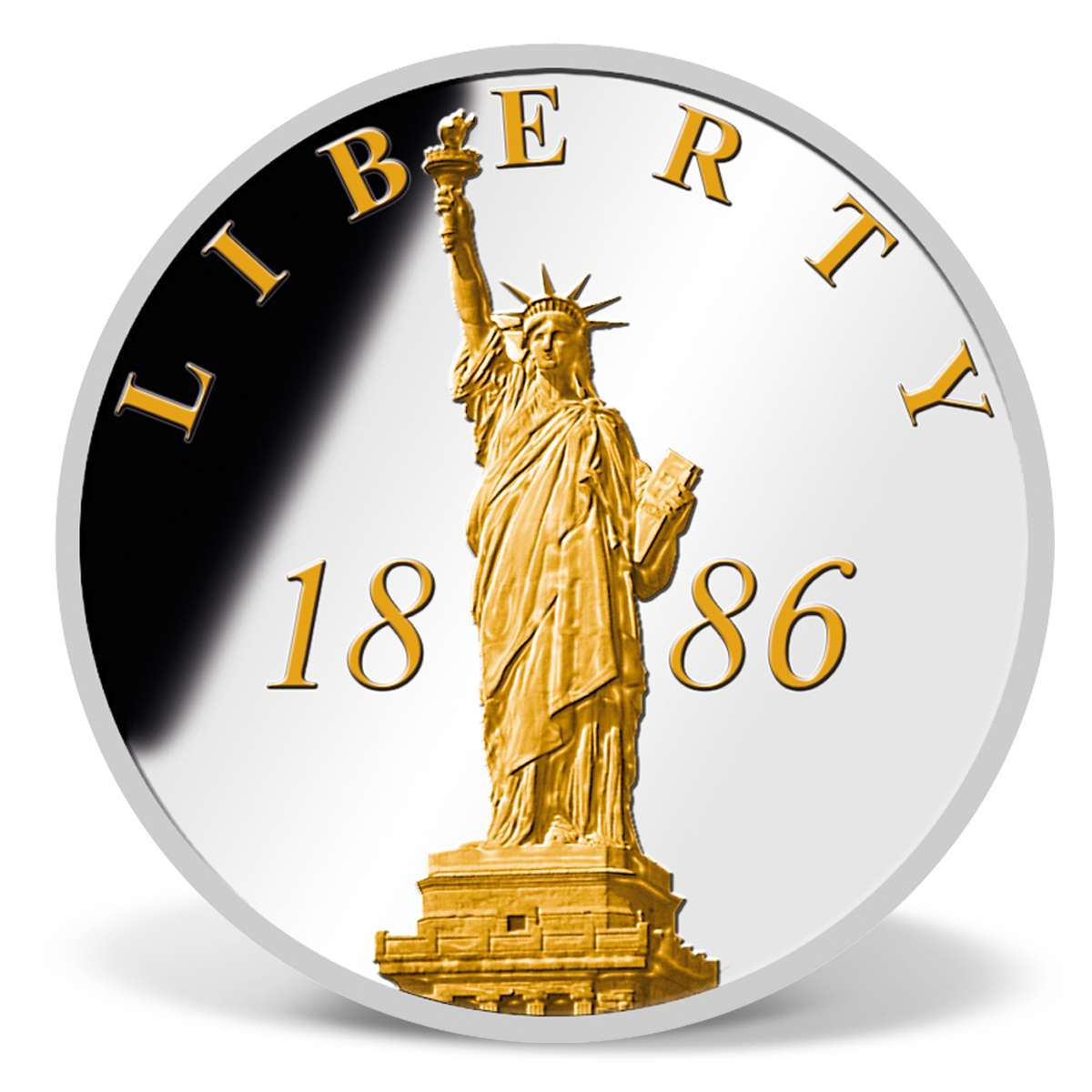 Statue of Liberty 1886 Commemorative GoldAccented Coin SilverPlated