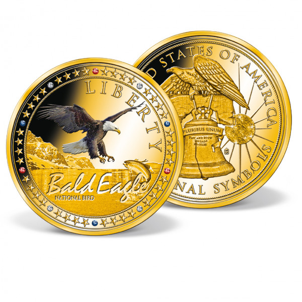 Bald Eagle - National Bird Colossal Commemorative Coin | Gold-Layered