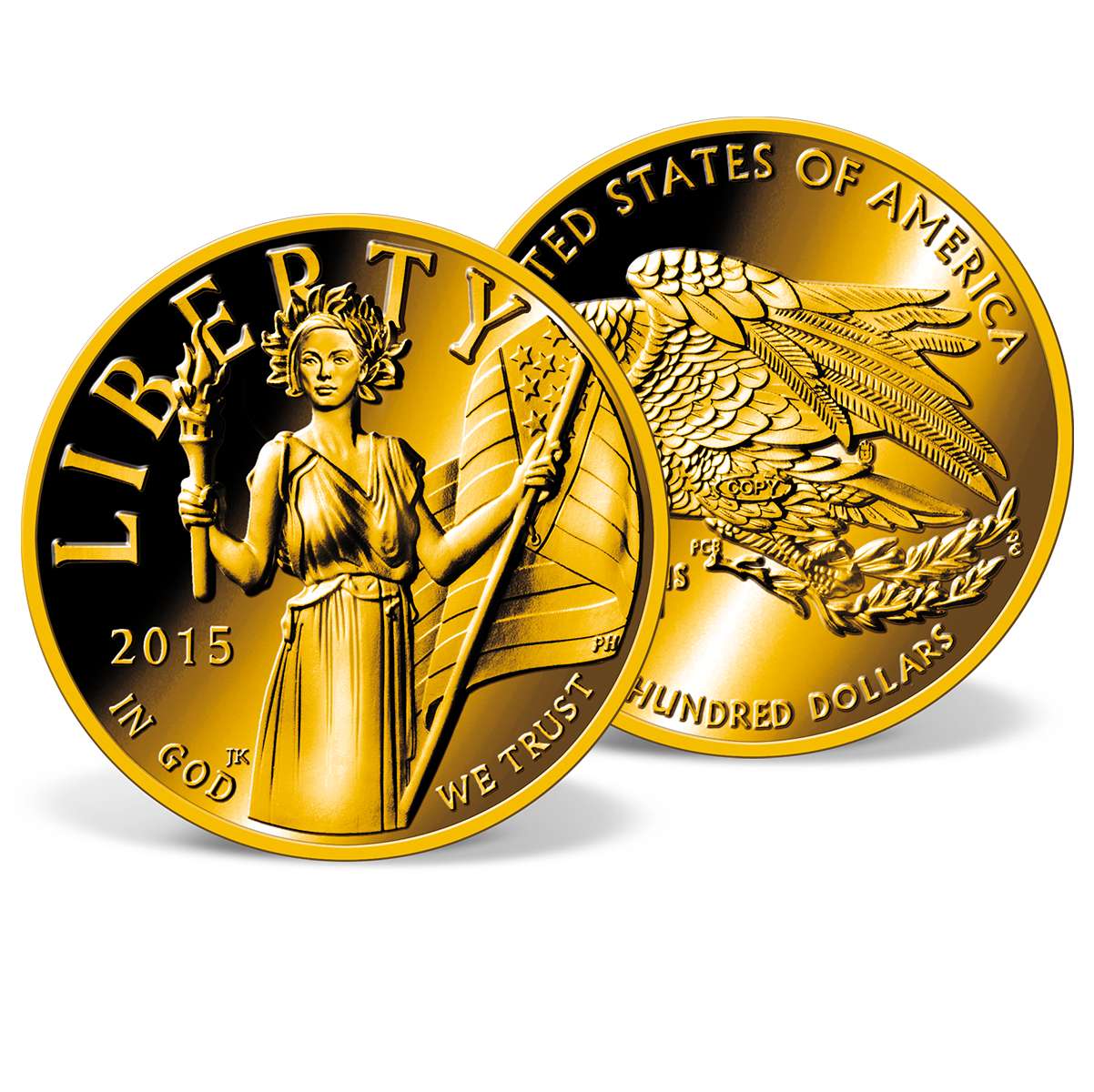 2015 High-Relief American Gold Liberty Proof | Gold-Layered