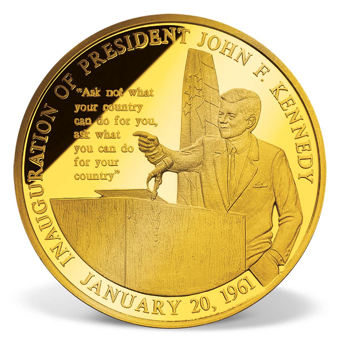 John F. Kennedy Inaugural Speech Commemorative Coin GoldLayered