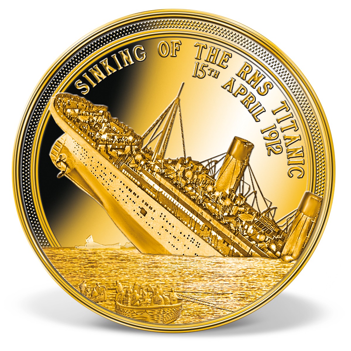 Sinking of the Titanic Commemorative Gold Coin Solid Gold Gold