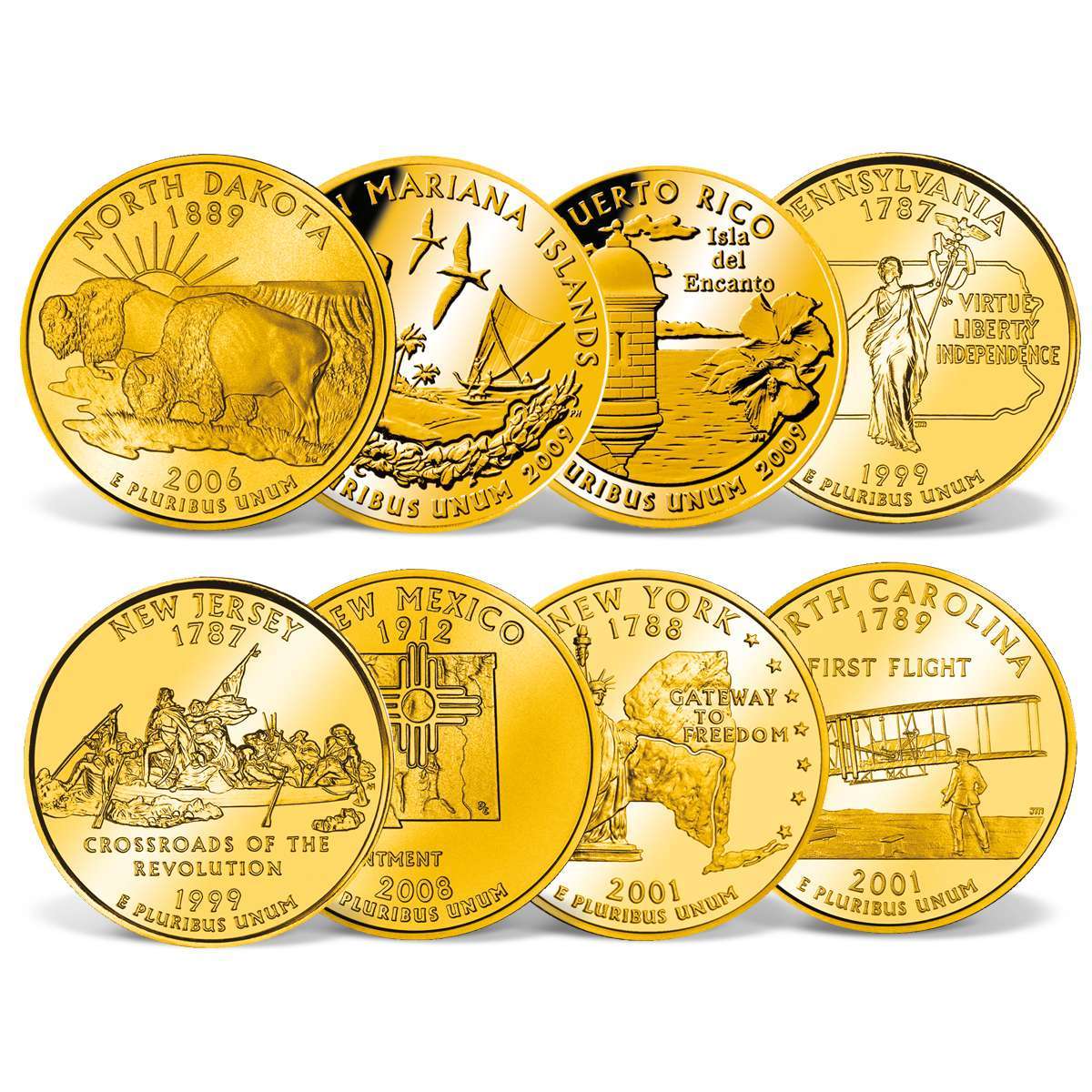 GoldLayered State Quarters Set GoldLayered Gold American Mint