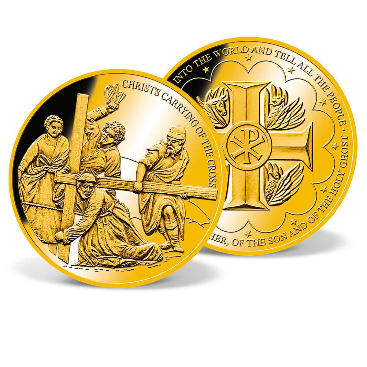 Christ's Carrying of the Cross Commemorative Coin GoldLayered Gold