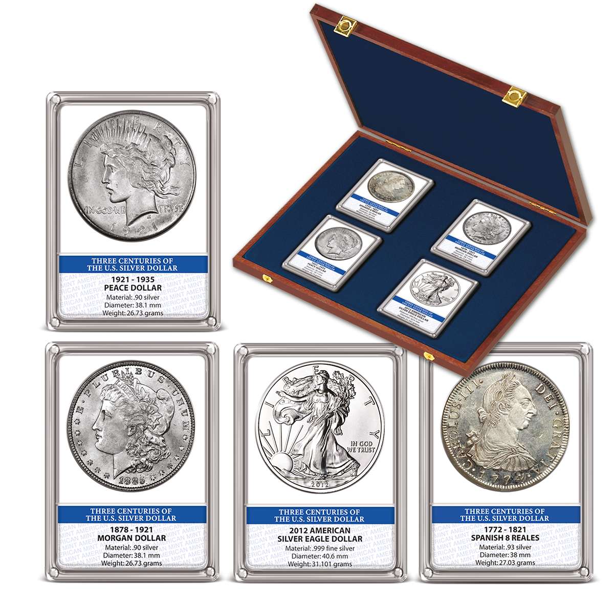 Three Centuries of the U.S. Silver Dollar Coin Set American Mint
