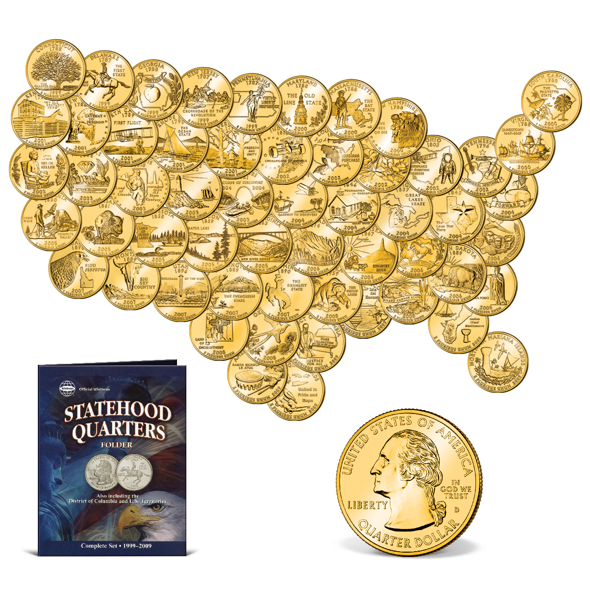 GoldLayered State Quarters Set GoldLayered Gold American Mint