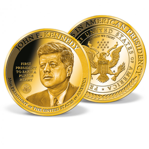 John F. Kennedy - First President to Earn a Purple Heart Colossal Commemorative Coin