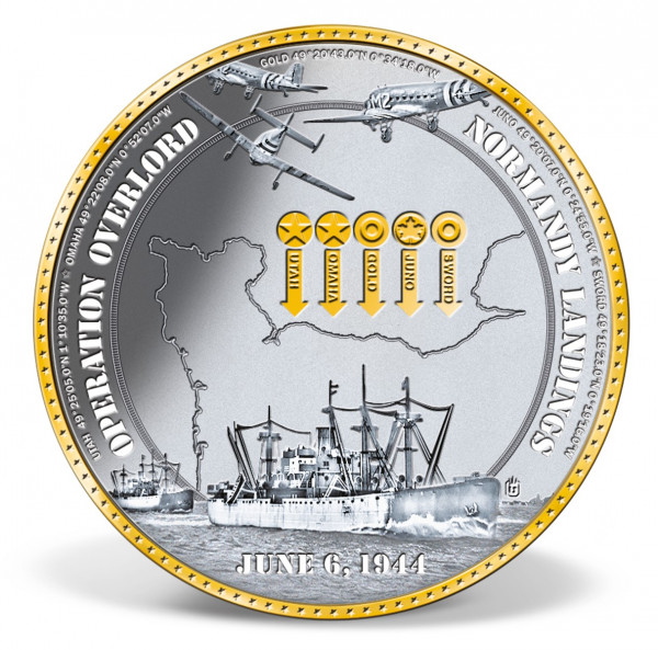DDay Normandy Landings Commemorative Coin GoldLayered Gold