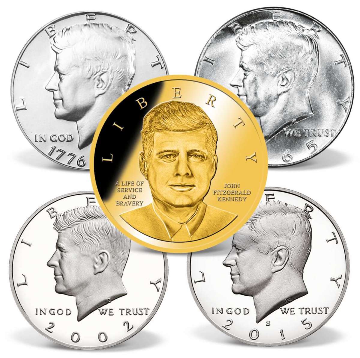 JFK 50th Anniversary 5Piece Set 2015 Edition Presidential Dollars