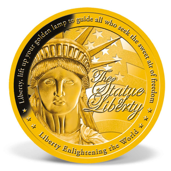 Colossal Statue of Liberty Commemorative Coin GoldLayered Gold