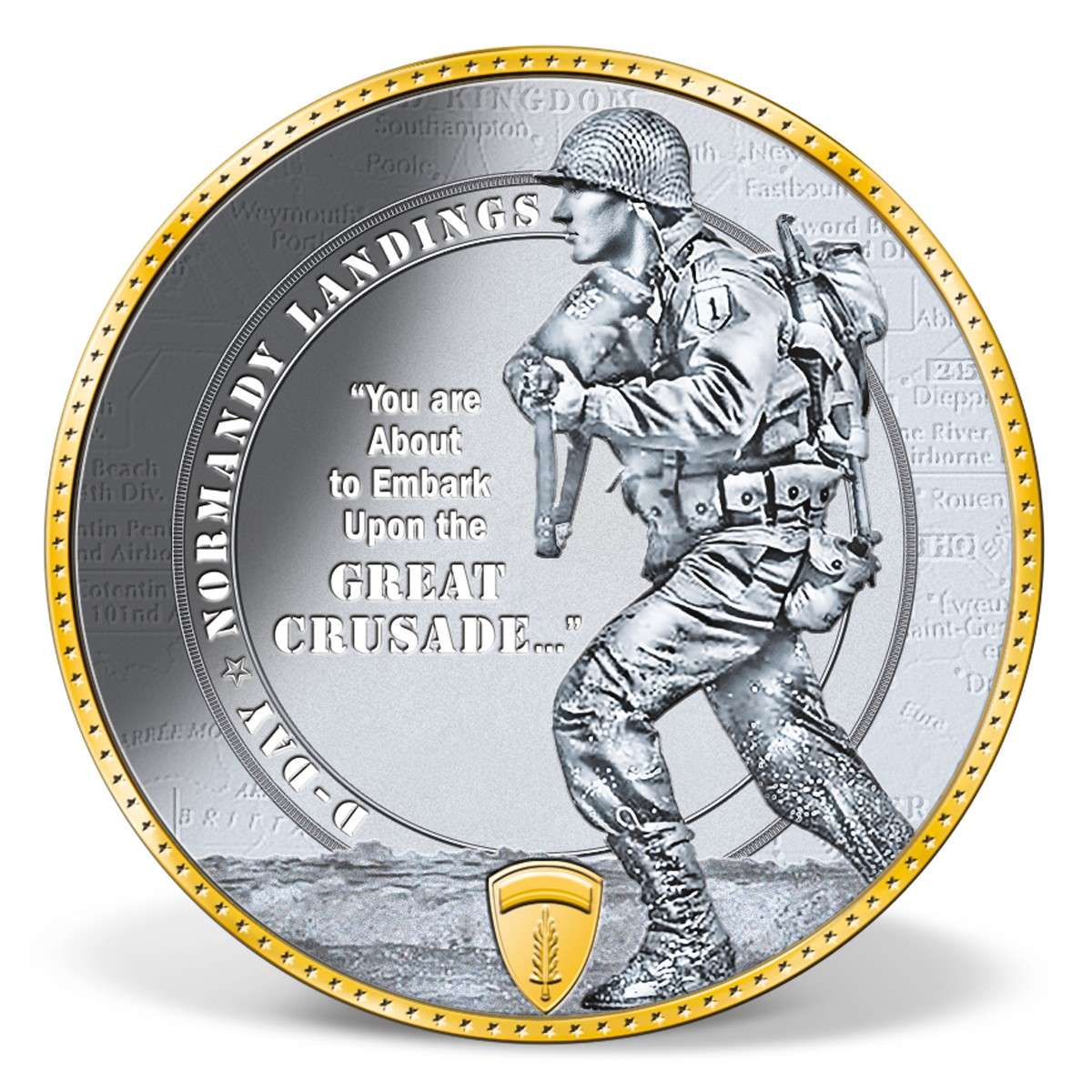 DDay Normandy Landings Commemorative Coin GoldLayered Gold