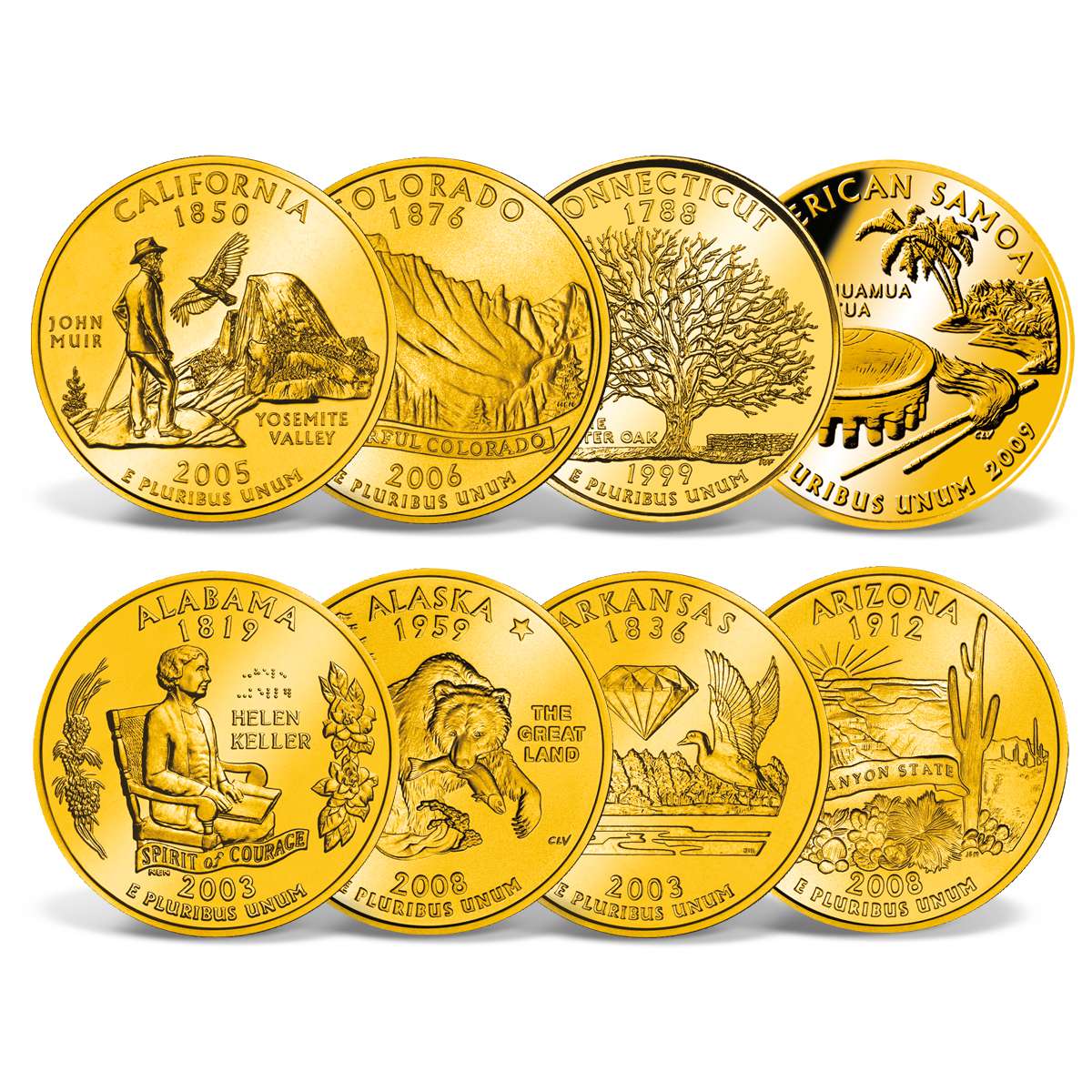 GoldLayered State Quarters Set GoldLayered Gold American Mint