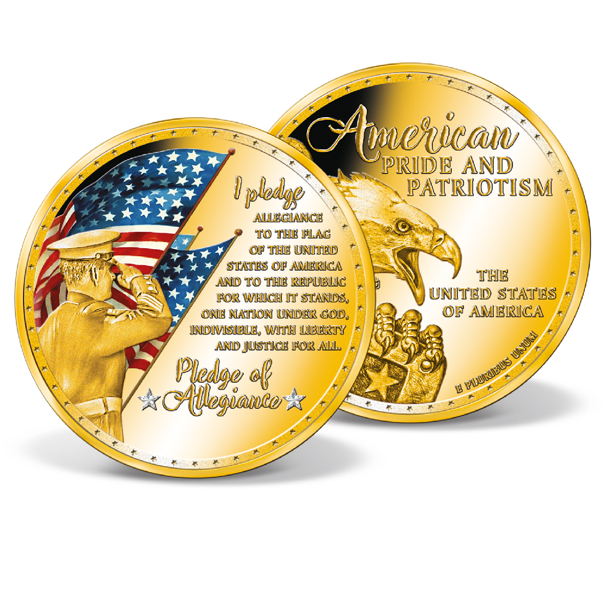Pledge of Allegiance Colossal Commemorative Coin GoldLayered Gold