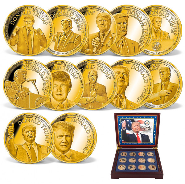 Speeches of Donald Trump Coin Set GoldLayered Gold American Mint