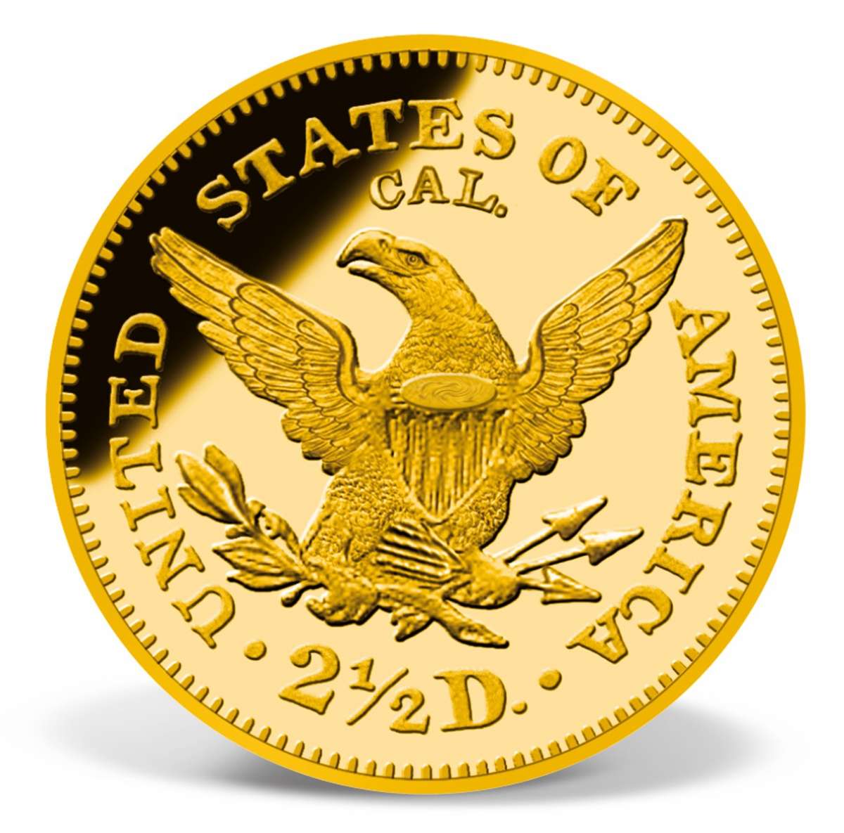 1848 Gold Quarter Eagle Replica Coin GoldLayered Gold American Mint