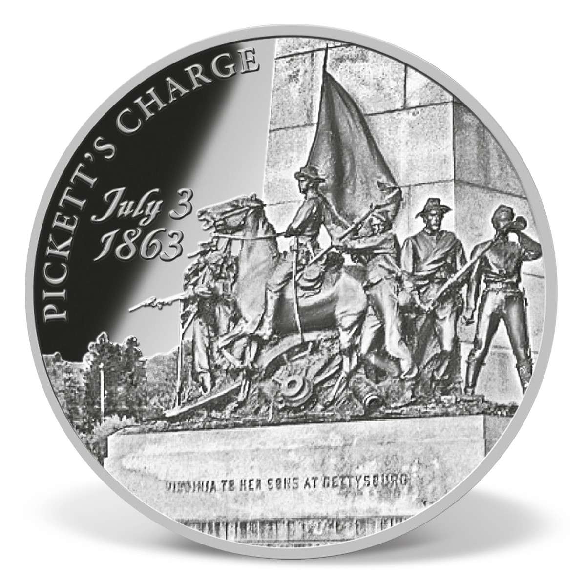 Pickett's Charge Commemorative Coin SilverPlated Silver American