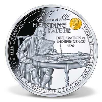 Ben Franklin - Founding Father Commemorative Coin | Gold-Layered