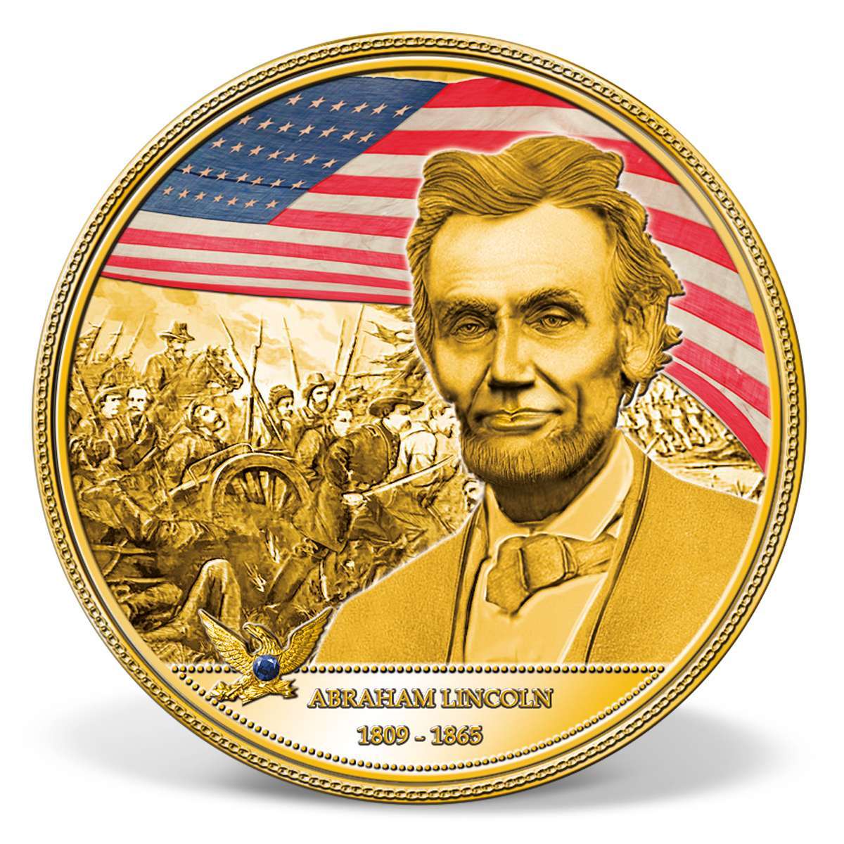 Abraham Lincoln Colossal Commemorative Coin GoldLayered Gold