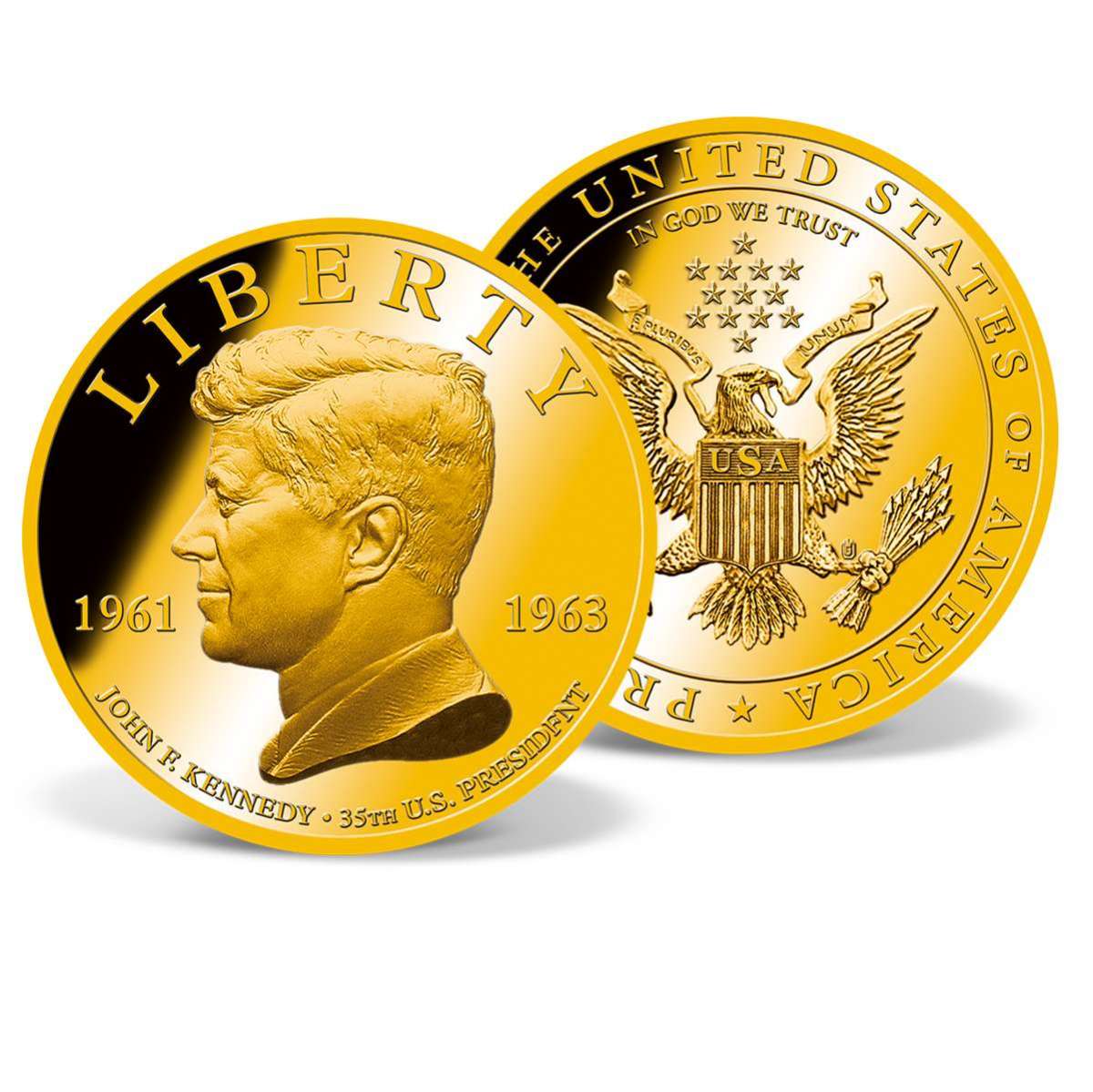 John F. Kennedy Commemorative Coin GoldLayered Gold American Mint
