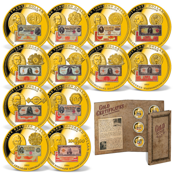 Gold Certificates of the United States Coin Set