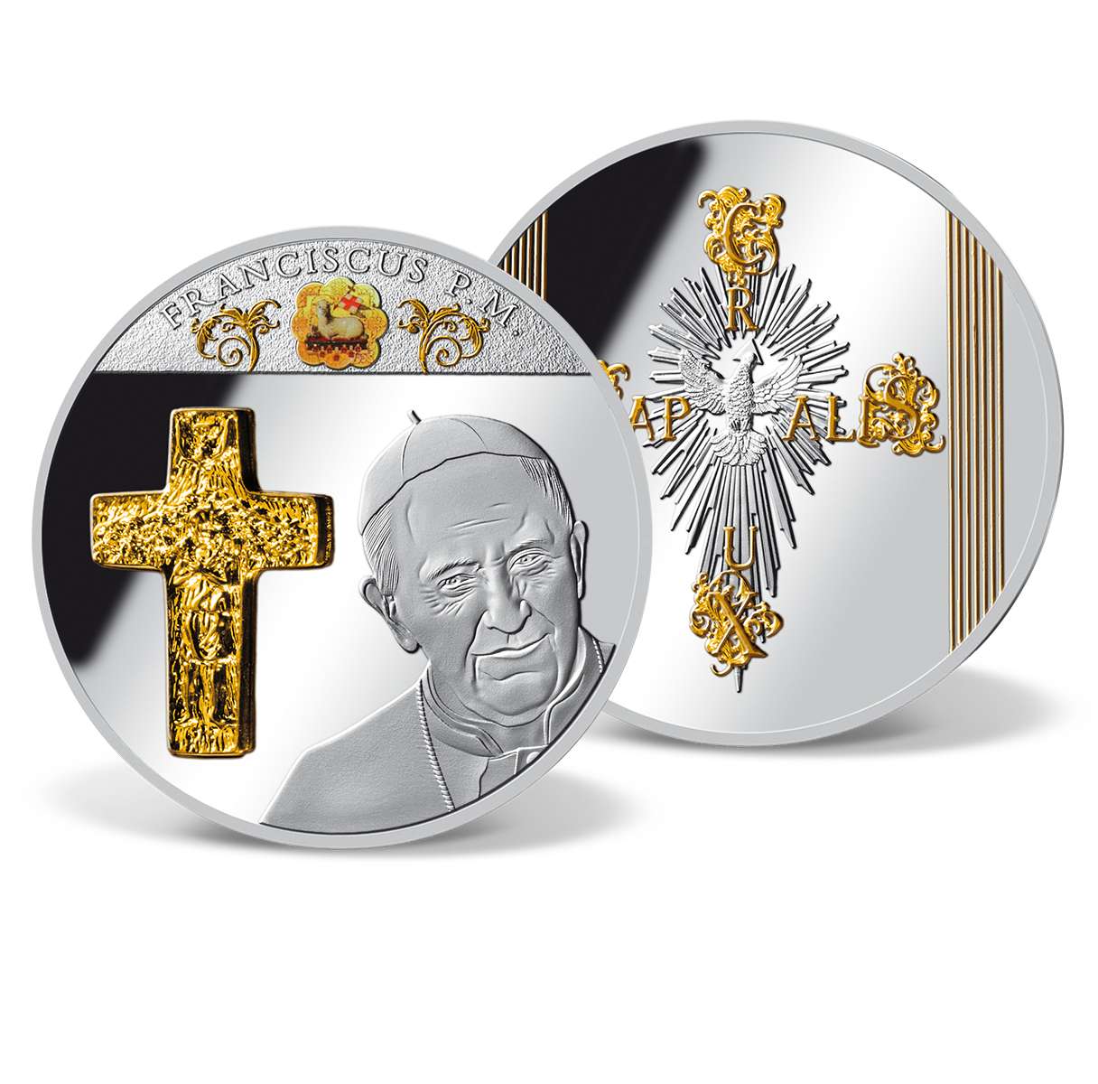 Details about   POPE FRANCIS CROSS INLAY COLOSSAL COMMEMORATIVE COIN PROOF VALUE $139,95 