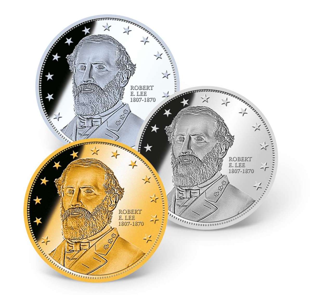 Robert E. Lee Precious Metal Coin Set GoldLayered Gold American Mint