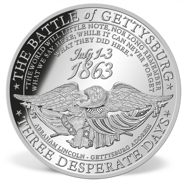 Pickett's Charge Commemorative Coin SilverPlated Silver American