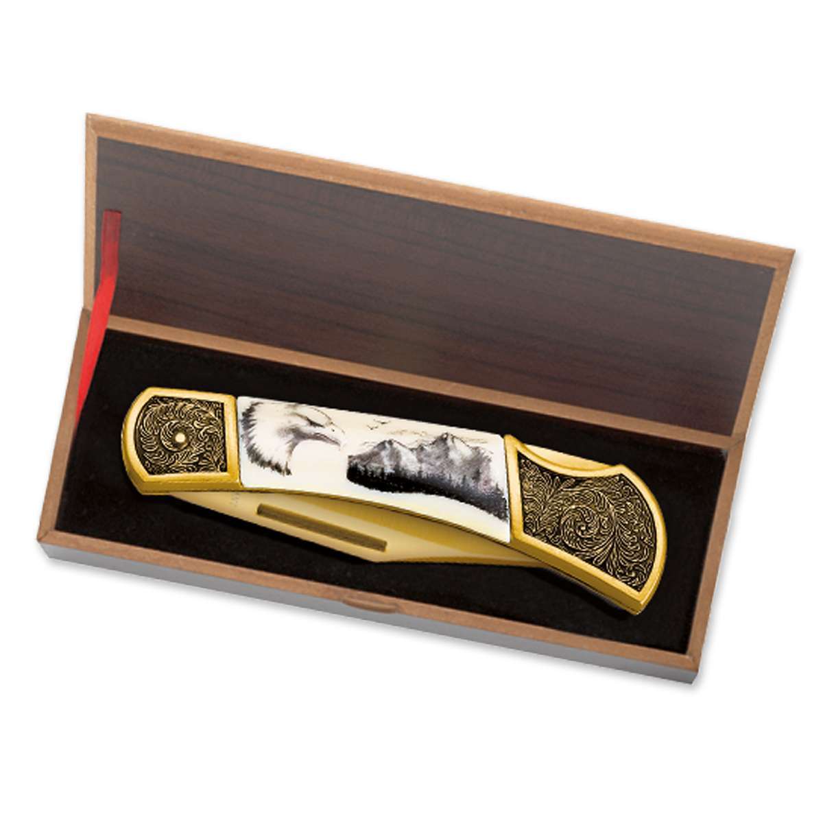 Golden Bald Eagle Pocket Knife Collectible American Mint
