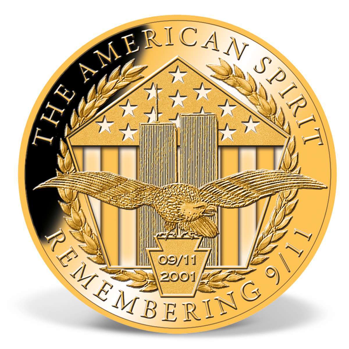 Liberty Remembering 9/11 Commemorative Coin | Gold-Layered