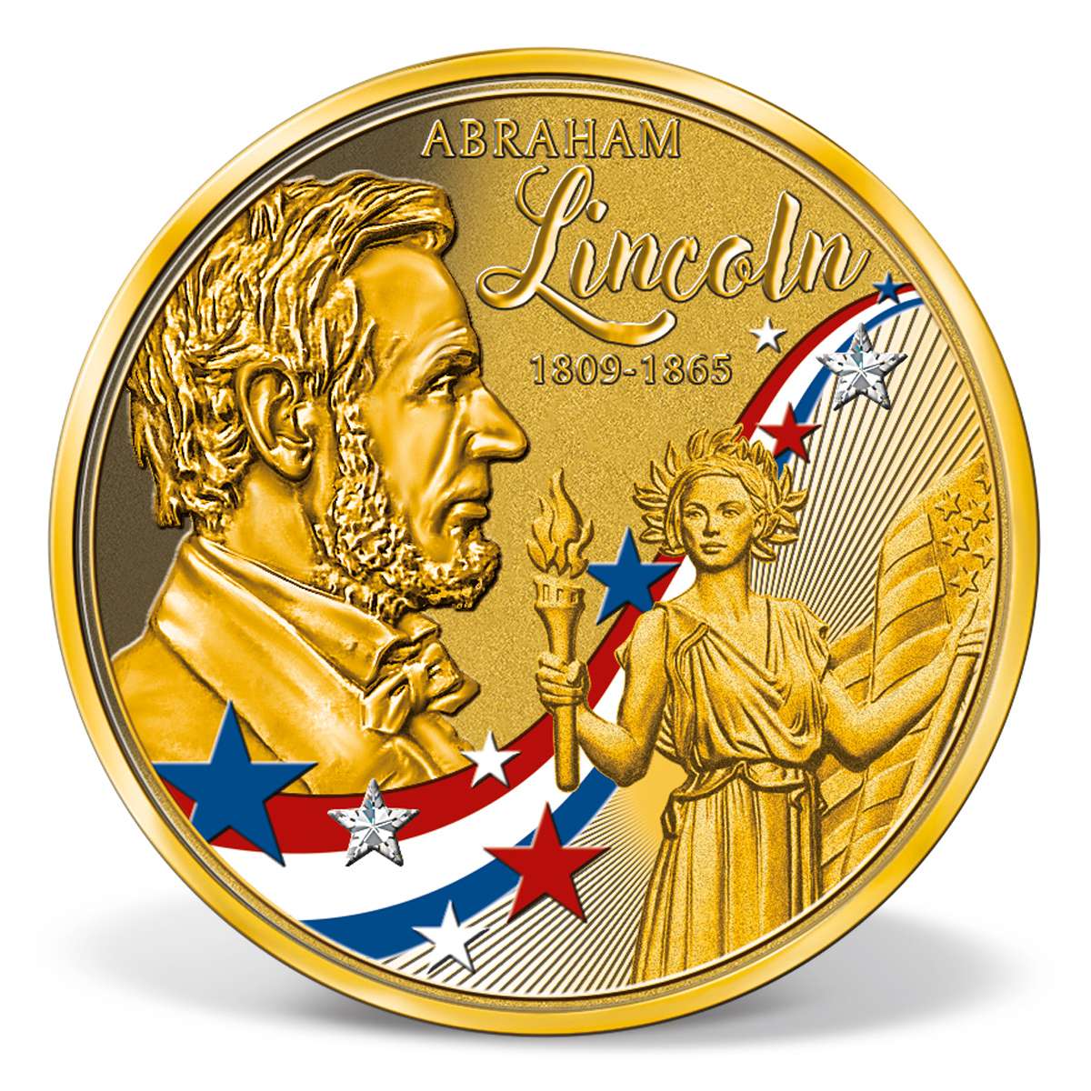 Abraham Lincoln Colossal Commemorative Coin GoldLayered Gold