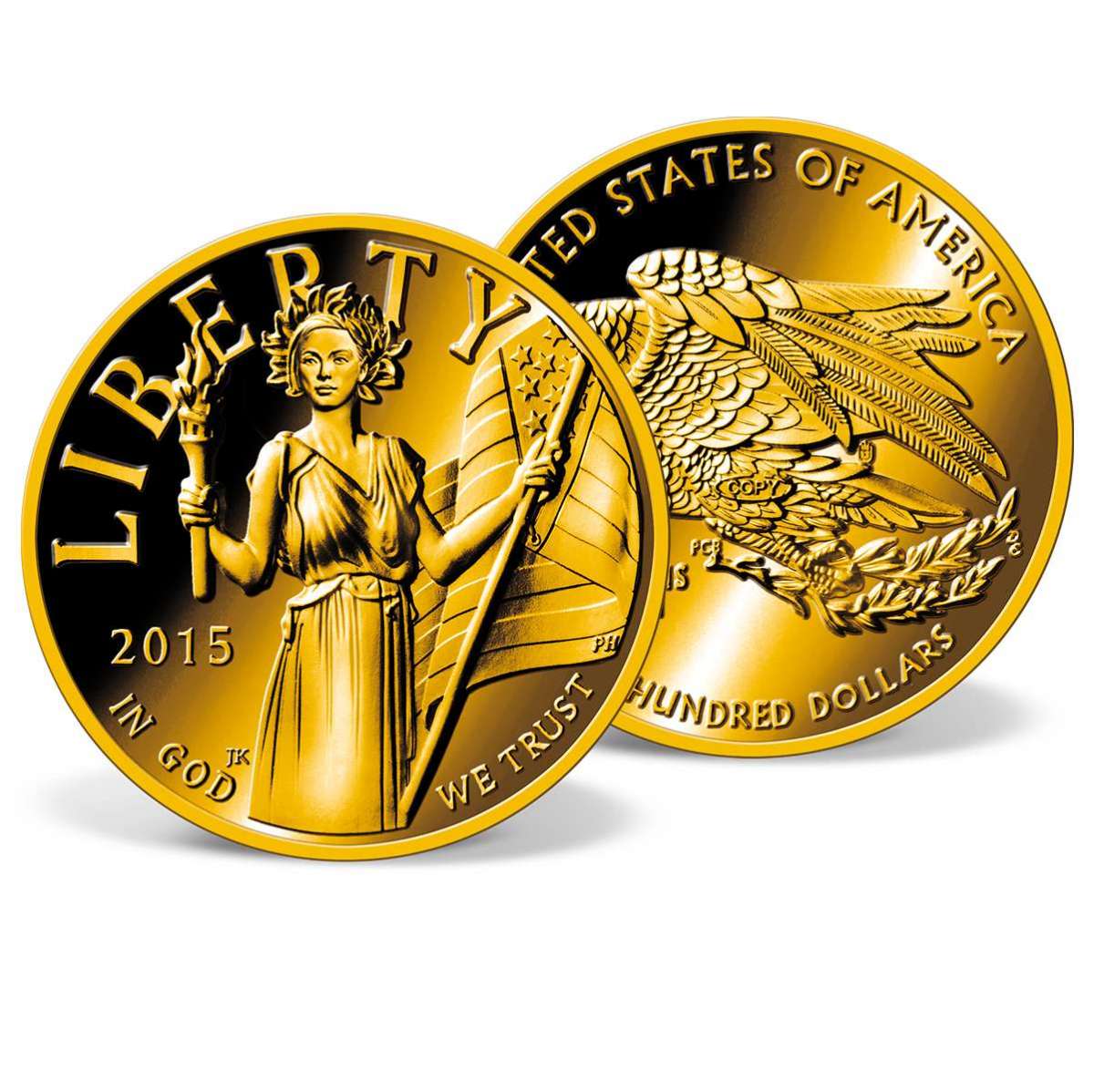 2015 HighRelief American Gold Liberty Proof GoldLayered Gold