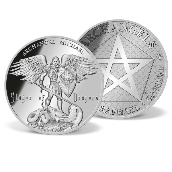 Michael -Slayer of Dragons Silver-plated Commemorative Coin US_9034251_1