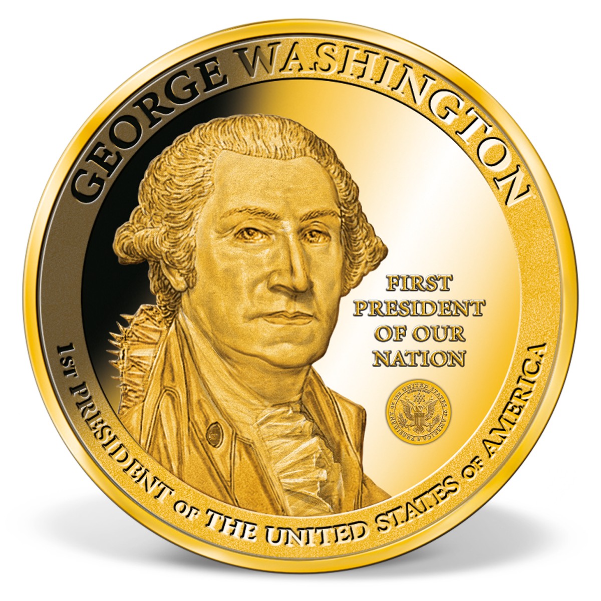 Gigantic Washington Commemorative Coin GoldLayered Gold