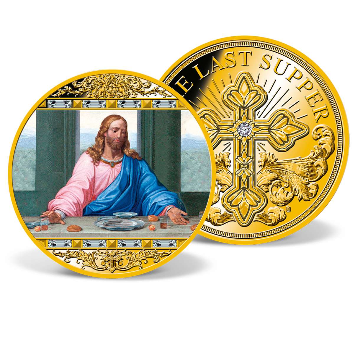 Jesus last supper commemorative coin collection collectible christmas gift G$