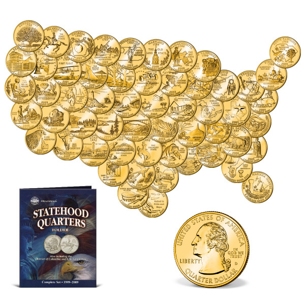 Gold-Layered State Quarters Set
