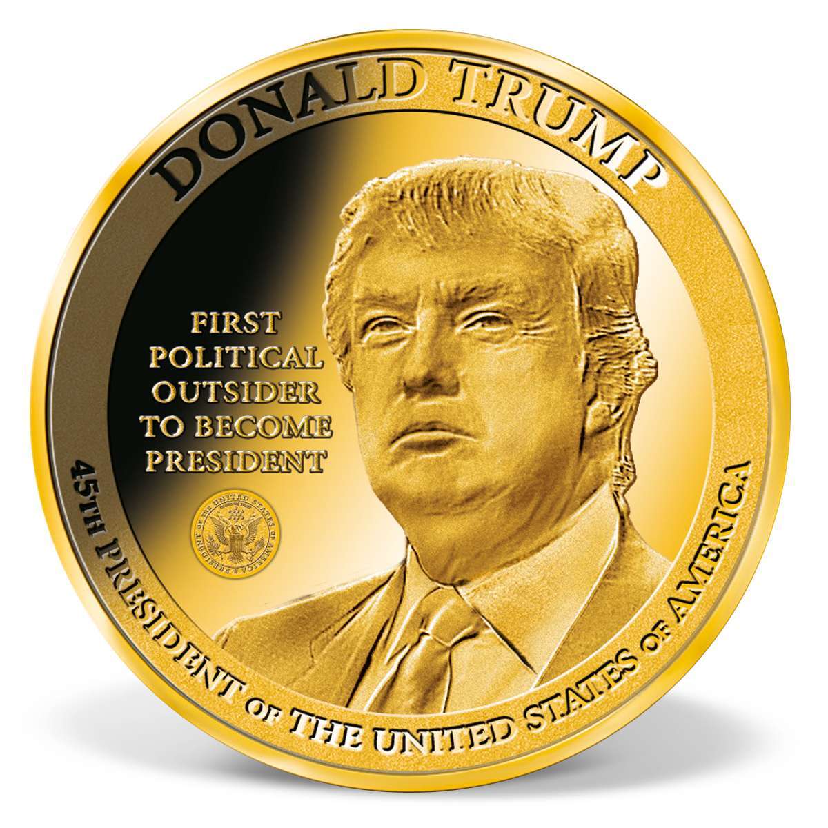 Donald Trump Colossal Commemorative Coin GoldLayered Gold