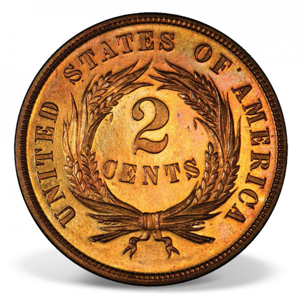 18641865 TwoCent Coin Antiques Legal Tender Coins U.S. Currency