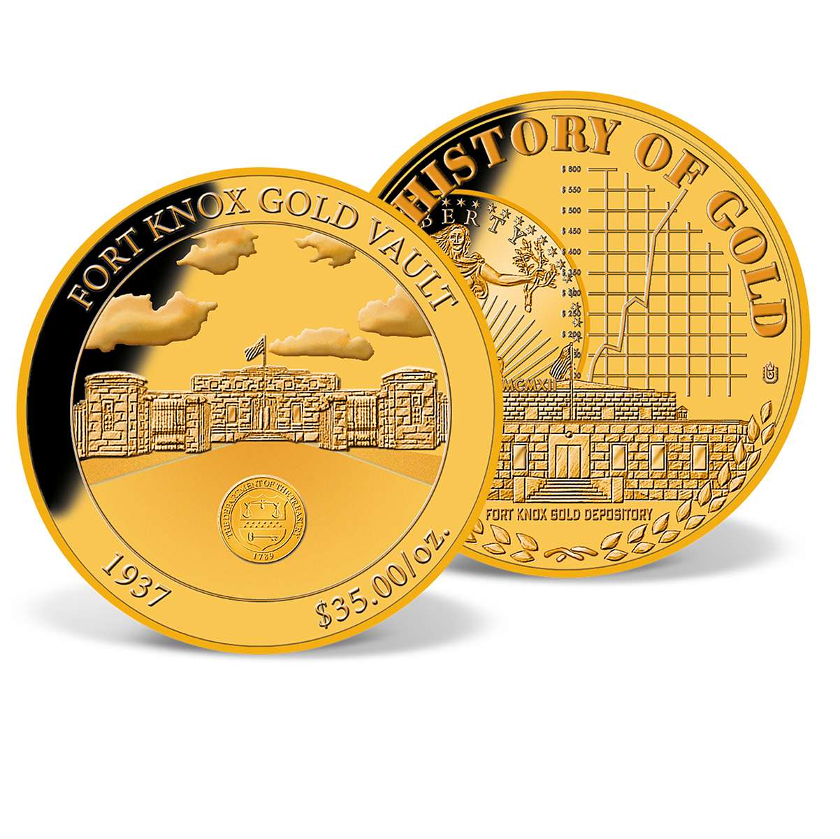 1937 Fort Knox Gold Vault Commemorative Coin | Gold ...