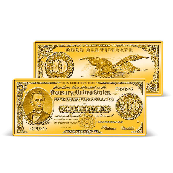 1922 $500 Gold Certificate Ingot US_9171360_1